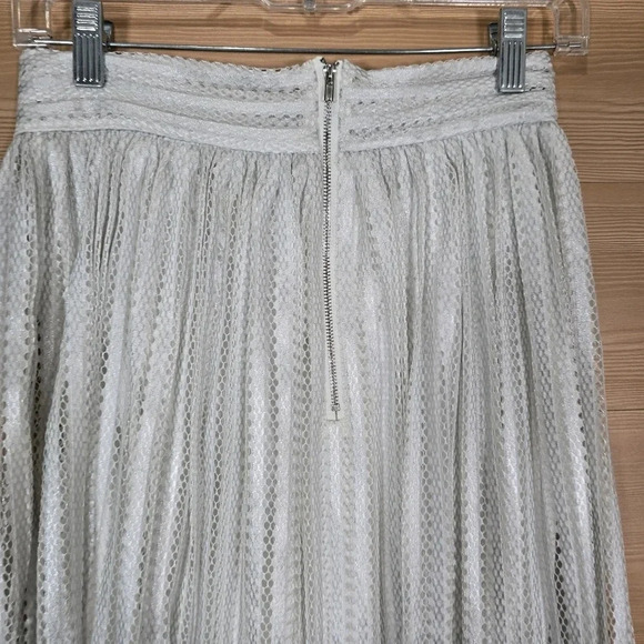 NWT Freeway Women's Satin‎ Metallic Pleated A line Skirt swing Midi with zipper - Picture 5 of 8